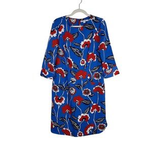 Boden Womens Isabella Shift A Line Dress Floral Colorful Blue Career SIze 8 Long